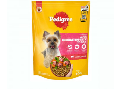 Сухой Корм Pedigree (Педигри) Для Собак Миниатюрных Пород Говядина Mini 600г (1*10) 