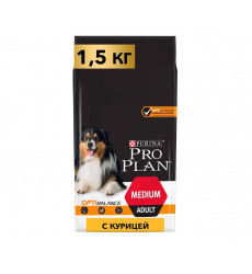 Сухой Корм Pro plan (Проплан) Для Собак Средних Пород Курица и Рис OPTI Balance Medium Adult Chicken 1,5кг (1*6)