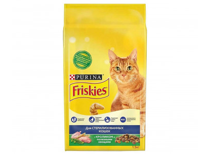 Сухой Корм Friskies (Фрискис) Для Стерилизованных Кошек Кролик и Овощи Sterilised 1,5кг (1*8) 