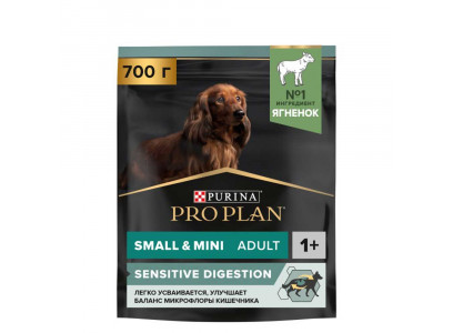 Сухой Корм ProPlan (Проплан) Для Собак Мелких Пород с Чувствительным Пищеварением Ягненок и Рис Adult Dog Optidigest Small & Mini Sensitive Digestion 700г (1*8) 