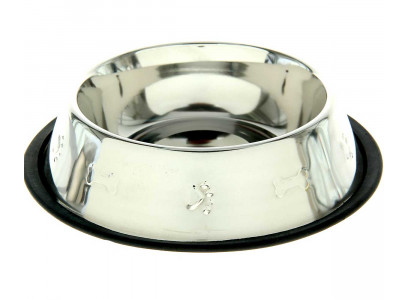 Миска Для Собак Металлическая Рельефная 3022 Vm-2501с 700мл
