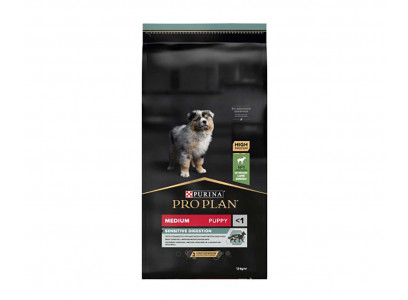 Сухой Корм Pro Plan (Проплан) Для Щенков Средних Пород с Чувствительным Пищеварением Ягненок и Рис Medium Puppy Sensitive Digestion 12кг (1*1) 