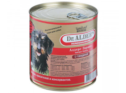 Консервы Dr.Alders (Доктор Алдерс) Для Собак Гарант Мясное Блюдо Говядина Garant 750г 