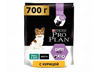 Сухой Корм Pro Plan (Проплан) Для Пожилых Собак Мелких Пород Старше 9 Лет Курица и Рис OPTI Age Small & Mini Adult 9+ 700г 