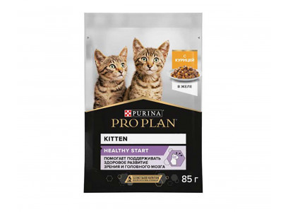 Влажный Корм Pro Plan (ПроПлан) Для Котят Курица в Желе Kitten Chicken Chunks in Jelly  85г (1*24) 