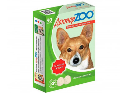 Доктор Zoo (Доктор Зоо) Мультивитаминное Лакомство Для Собак  Печень 90таб 
