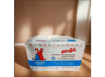 Пеленки Brava (Брава) Впитывающие Одноразовые 60*60см 30шт /8/ 