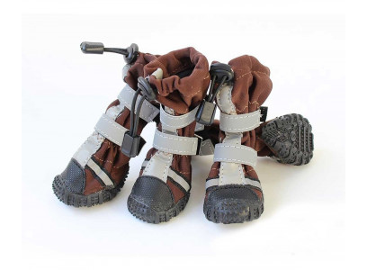 Сапожки Для Собак Средних Пород Ботфорты 10 Светоотражающие Коричневый Pet Fashion (Пет Фешн) 