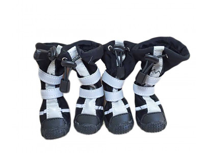 Сапожки Для Собак Средних Пород Ботфорты 9 Светоотражающие Черный Pet Fashion (Пет Фешн) 