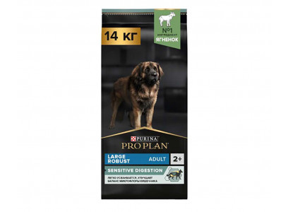 Сухой Корм Pro Plan (Проплан) Для Собак Крупных Пород с Мощным Телосложением с Чувствительным Пищеварением Ягненок и Рис Adult Dog Optidigest Large Robust Sensitive Digestion 14кг (1*1) 