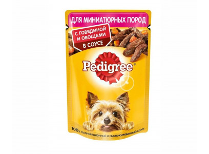 Влажный Корм Pedigree (Педигри) Для Собак Мелких Пород Говядина и Овощи в Соусе 80г 