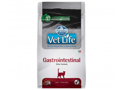 Лечебный Сухой Корм Farmina (Фармина) Для Кошек При Нарушениях ЖКТ Vet Life Feline Gastrointestinal 400г 