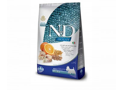 Сухой Корм Farmina (Фармина) Для Собак Мелких Пород Треска и Апельсин, Спельта и Овес Natural & Delicious Low Grain Adult Dog MINI Spelt, Oats, Codfish & Orange 800г