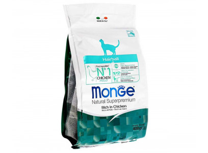 Сухой Корм Monge (Монж) Для Кошек Для Вывода Шерсти Из Желудка Курица Hairball Rich in Chicken 400г 