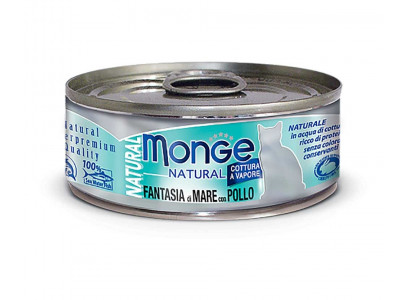 Консервы Monge (Монж) Для Кошек Морепродукты и Курица Natural Seafood & Chicken 80г 