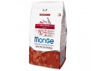 Сухой Корм Monge (Монж) Для Собак Мелких Пород Ягненок Рис и Картофель Speciality Adult Mini Lamb, Rice and Potatoes 800г 