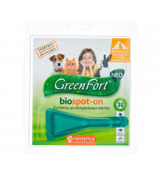 БиоКапли Greenfort NEO BioSpot-On От Эктопаразитов Для Кошек Кроликов и Собак До 10кг G201
