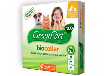 Биоошейник Greenfort NEO BioCollar Для Кошек и Собак Мелких Пород От Эктопаразитов 40см G204 