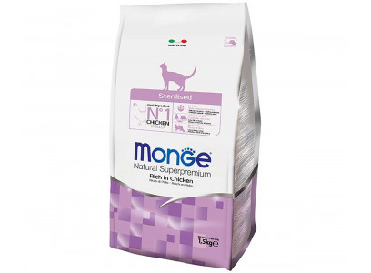 Сухой Корм Monge (Монж) Для Стерилизованных Кошек Курица Sterilised Rich in Chicken 1,5кг 