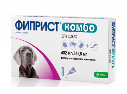 Фиприст Комбо Для Собак Свыше 40кг Капли От Блох и Клещей 402мг/4,02мл 1шт KRKA 