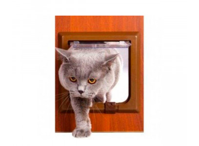 Дверь Для Кошки Барсик Врезная 4 Режима Работы Белый 14,5*14,5см