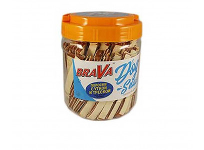 Лакомство Для Собак Brava (Брава) Полоски с Уткой и Треской 750г /12/