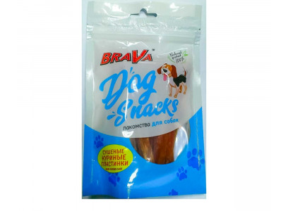 Лакомство Для Собак Brava (Брава) Сушеные Куриные Пластинки 90г /50/ 
