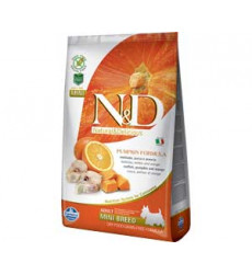 Сухой Корм Farmina (Фармина) Для Собак Мелких Пород Треска Тыква и Апельсин Беззерновой Natural & Delicious Grain Free Adult Dog MINI Codfish, Pumpkin & Orange 800г