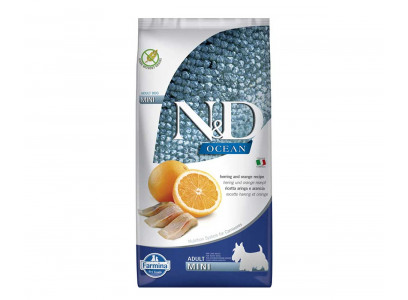 Сухой Корм Farmina (Фармина) Для Собак Мелких Пород Сельдь и Апельсин Беззерновой Natural & Delicious Grain Free Adult Dog MINI Herring & Orange 800г