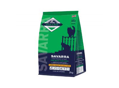 Сухой Корм Savarra (Савара) Для Длинношерстных Кошек Вывод Шерсти Из Желудка Утка с Рисом Гипоаллергенный Adult Cat Hairball Control Duck And Rice 2кг 5649141-Акция