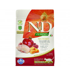 Сухой Корм Farmina (Фармина) Для Стерилизованных Кошек и Кастрированных Котов Перепел Тыква и Гранат Беззерновой N&D Pumpkin Gf Grain Free Neutered Quail 300г