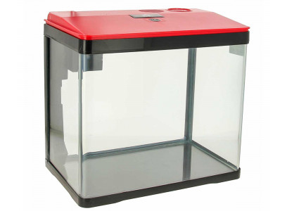 Аквариум Prime (Прайм) 15л 31,5*19,5*29см Красно-Черный + Светильник Led + Фильтр + Кормушка Рr-H-004785