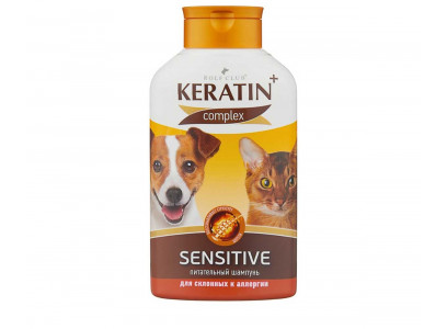 Keratin+ Complex Sensitive Шампунь Для Кошек и Собак Склонных к Аллергии 400мл R504 