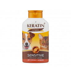 Шампунь Для Кошек и Собак Keratin+ Complex Sensitive Склонных к Аллергии 400мл R504