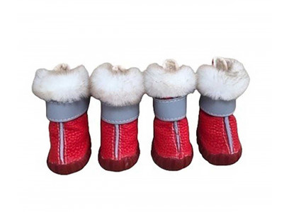 Угги Pet Fashion (Пет Фешн) Для Собак Мелких Пород Опушка 3 Мех Красный 