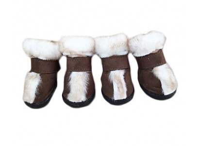 Угги Для Собак Мелких Пород 3 Мех Шоколад Pet Fashion (Пет Фешн) 