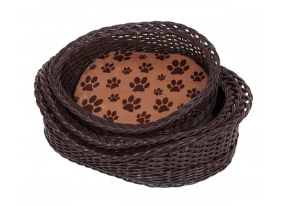 Корзина Для Собак и Кошек с Порогом Экоротанг 59*44*15см №3 Зоофортуна С/П Р-003