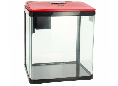 Аквариум Prime (Прайм) 7л 22,5*15,5*24,5см Красно-Черный Светильник Фильтр Рr-H-004754