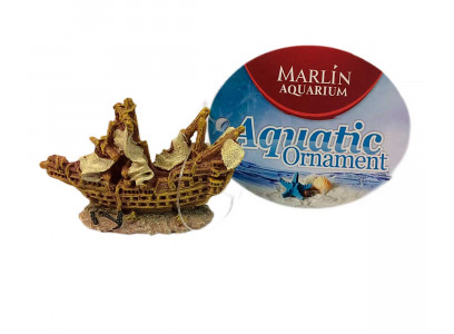 Аквадекор Для Аквариума Marlin (Марлин) Затонувший Корабль Пластик 6,5*2,5*4,5см Mja-046 