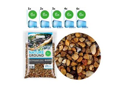 Грунт Для Аквариума Udeco River Yellow Желтый Гравий 6-9мм 6л Udc410576