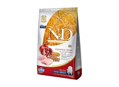 Сухой Корм Farmina (Фармина) Для Щенков Крупных Пород Курица и Гранат Низкозерновой Natural & Delicious Low Grain Puppy MAXI Spelt, Oats, Chicken & Pomegranate 12кг