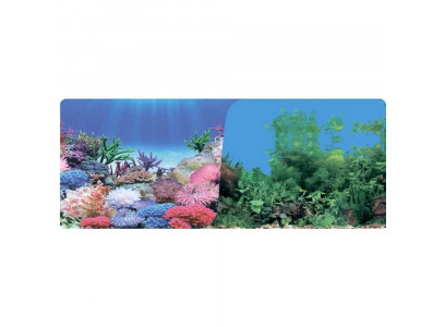 Фон Для Аквариума Двусторонний Prime (Прайм) Коралловый Рай/Подводный Пейзаж 30*60см Pr-002361