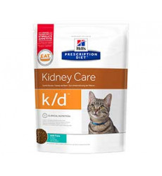 Hills (Хиллс) Prescription Diet K/D Kidney Care Лечебный Сухой Корм Для Кошек Для Поддержания Здоровья Почек Тунец 400г (1*6)