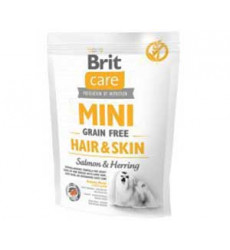 Сухой Корм Brit (Брит) Для Собак Мелких Пород Лосось и Селедка Беззерновой Care Dog Mini Adult Hair & Skin Grain Free 400г