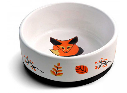 Миска Для Кошек Triol (Триол) Лиса На Резинке Керамическая 14*5,5см 450мл Св14