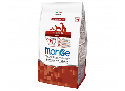Сухой Корм Monge (Монж) Для Собак Всех Пород Ягненок Рис Картофель Speciality All Breeds Adult Lamb, Rice & Potatoes 2,5кг 