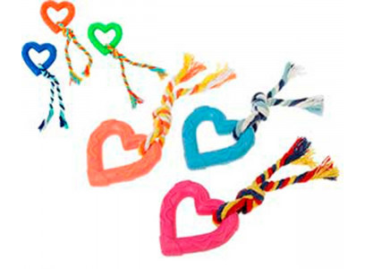 Игрушка Для Собак BraVa (Брава) Сердечко с Канатом 7см 3443975 