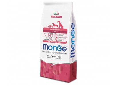 Сухой Корм Monge (Монж) Для Собак Говядина и Рис Монобелковый Speciality Dog Monoprotein All Breeds Beef & Rice 2,5кг 