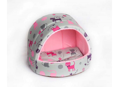 Домик Для Кошек Эстрада Кити Серый 36*32*30см №1 Зоофортуна М-275