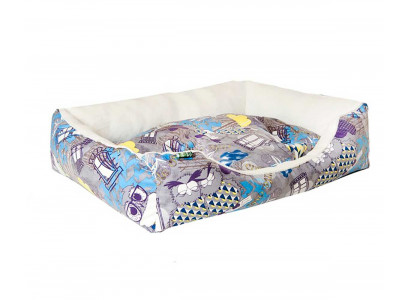 Лежанка Для Собак Хвостел Пухлик Филин Синий 90*60*20см